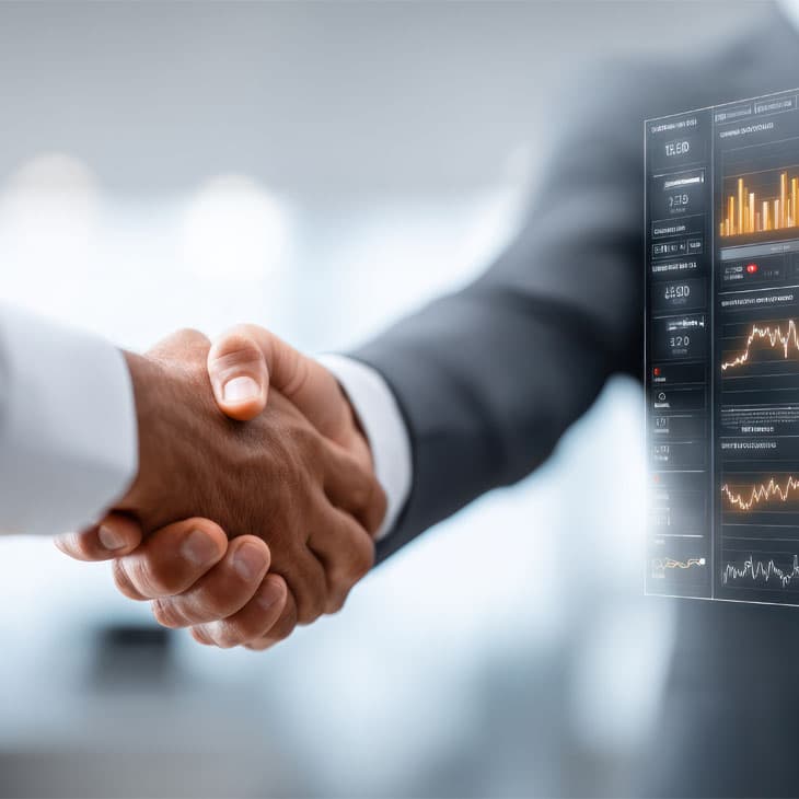 Puerto de contenedores con montacargas